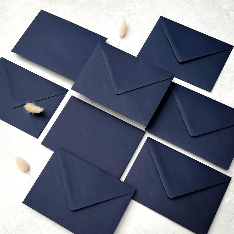 Midnight Blue Envelopes C6 or C5, Navy Blue Wedding Invitations ...