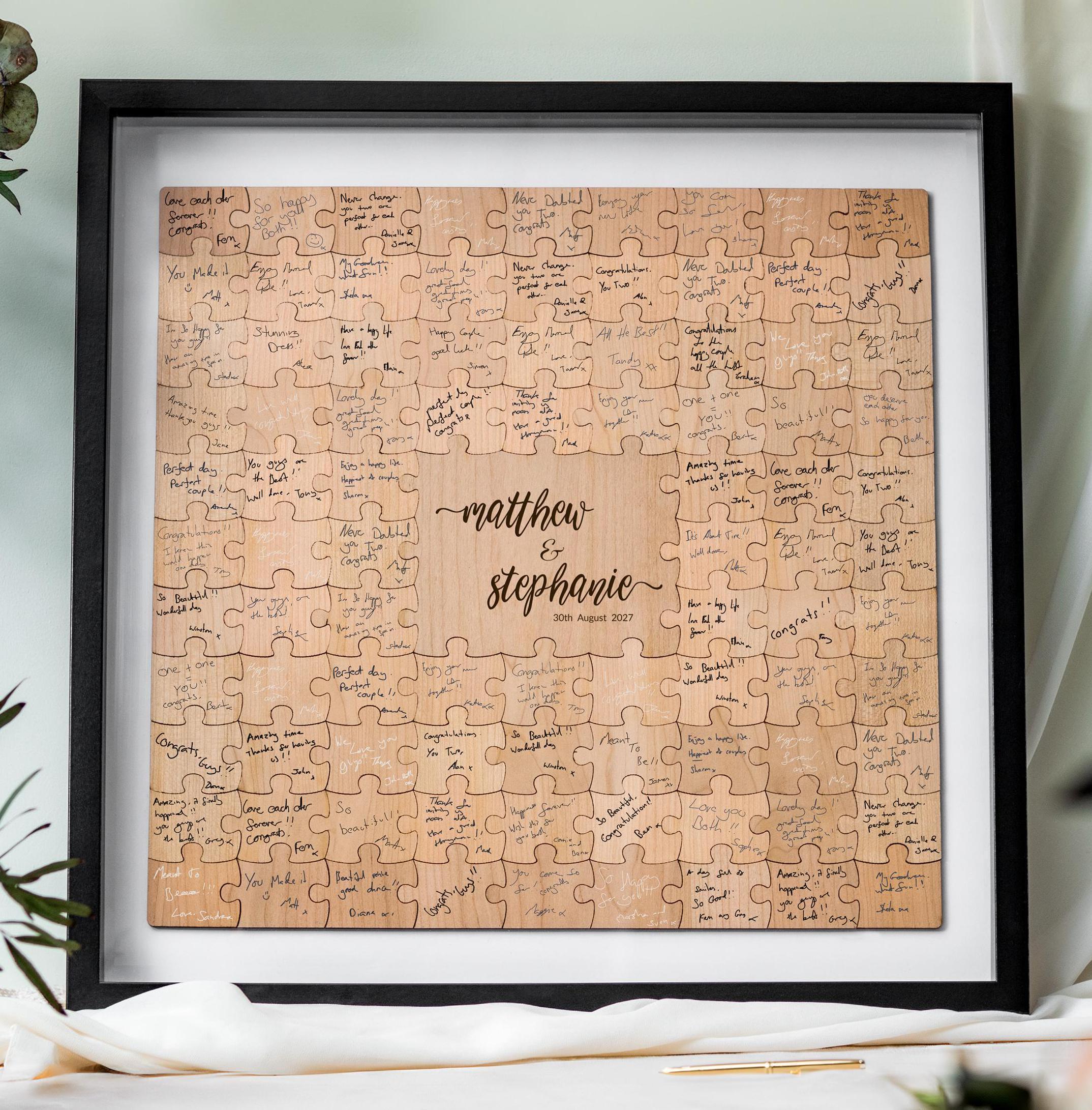 Wedding Guest Book Alternative | Puzzle Guest Book, Custom Jigsaw Guestbook, Rustic Wedding Décor, Unique Guest Book, Personalised Puzzle 01