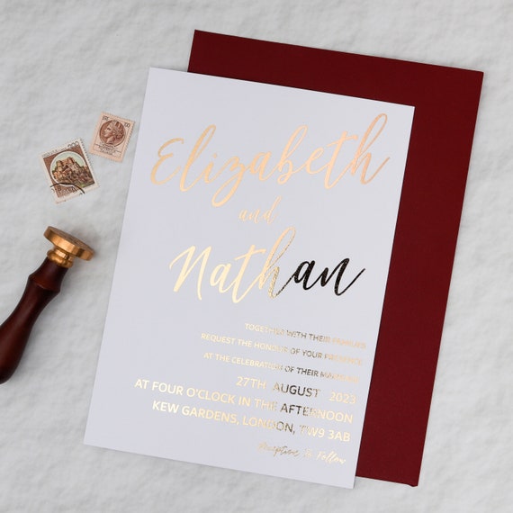 Foil invitations wedding deals