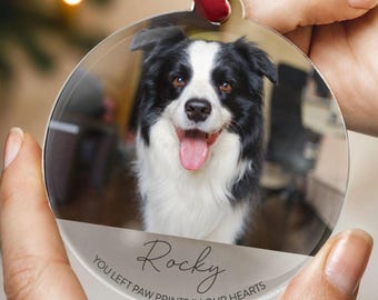Personalised Cat Memorial Ornament, Pet Loss Photo Bauble, Christmas Remembrance Keepsake, Sympathy Gift For A Cat Lover