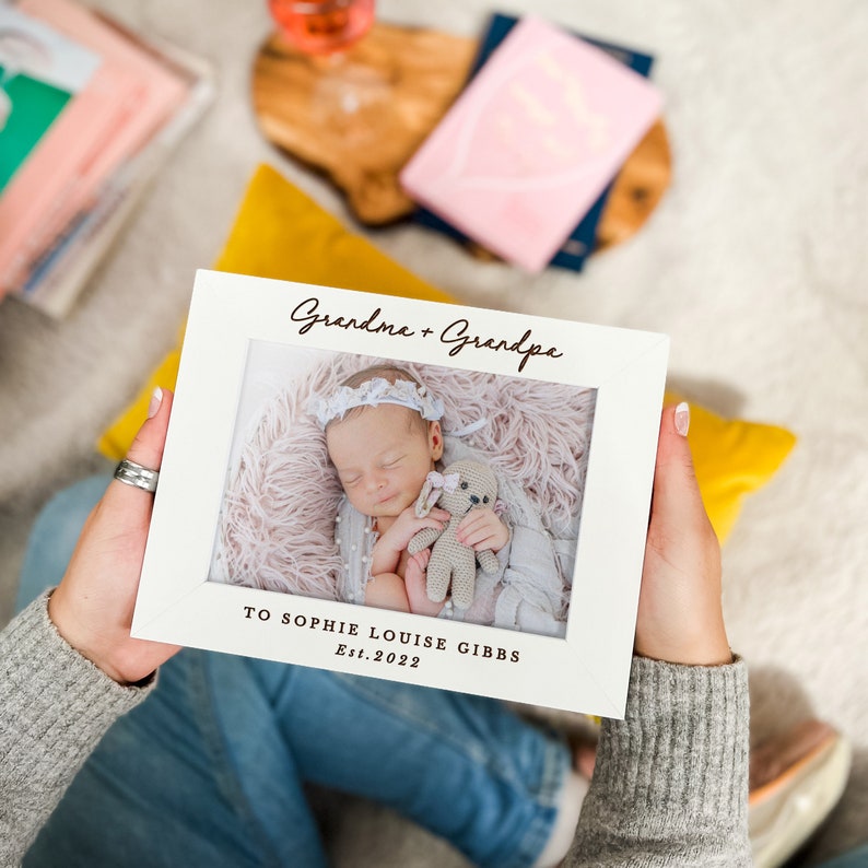 Grandparent Gift, Personalised Gift For New Grandparents, Baby Announcement Photo Frame, Gift For Great Grandma Grandpa Nanny image 7