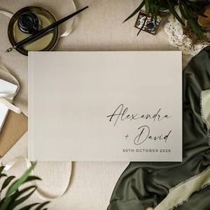 Wedding Guest Book Minimalist, Custom Wedding Photo Scrapbook, Personalized Engagement Couple Gift, Guest Signing Book, Anniversary Keepsake