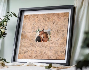 Personalised Wedding Guest Book Alternative | Puzzle Guestbook with Photo, Guest Book Wedding Alternative, Wedding Decor Gift, Wedding Sign