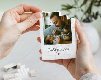 Primer regalo fotográfico de papá y yo, recuerdo personalizado del Día del Padre, regalo para papá primerizo de parte del bebé, regalo de cumpleaños para papá de parte de los niños, bloque de fotos para papá