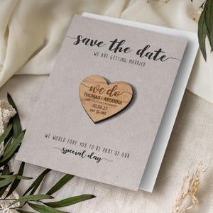 Save the Date Magnets Cards | Wedding Invitations, Rustic Magnet Invites, Custom Wood Fall Winter Invitation, Wooden Save the Dates - Kraft image 5