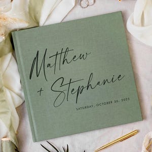 Custom Wedding Guest Book, Personalized Wedding Keepsake Album, Linen Scrapbook Reception Gift, Polaroid Guestbook, Wedding Gift Idea