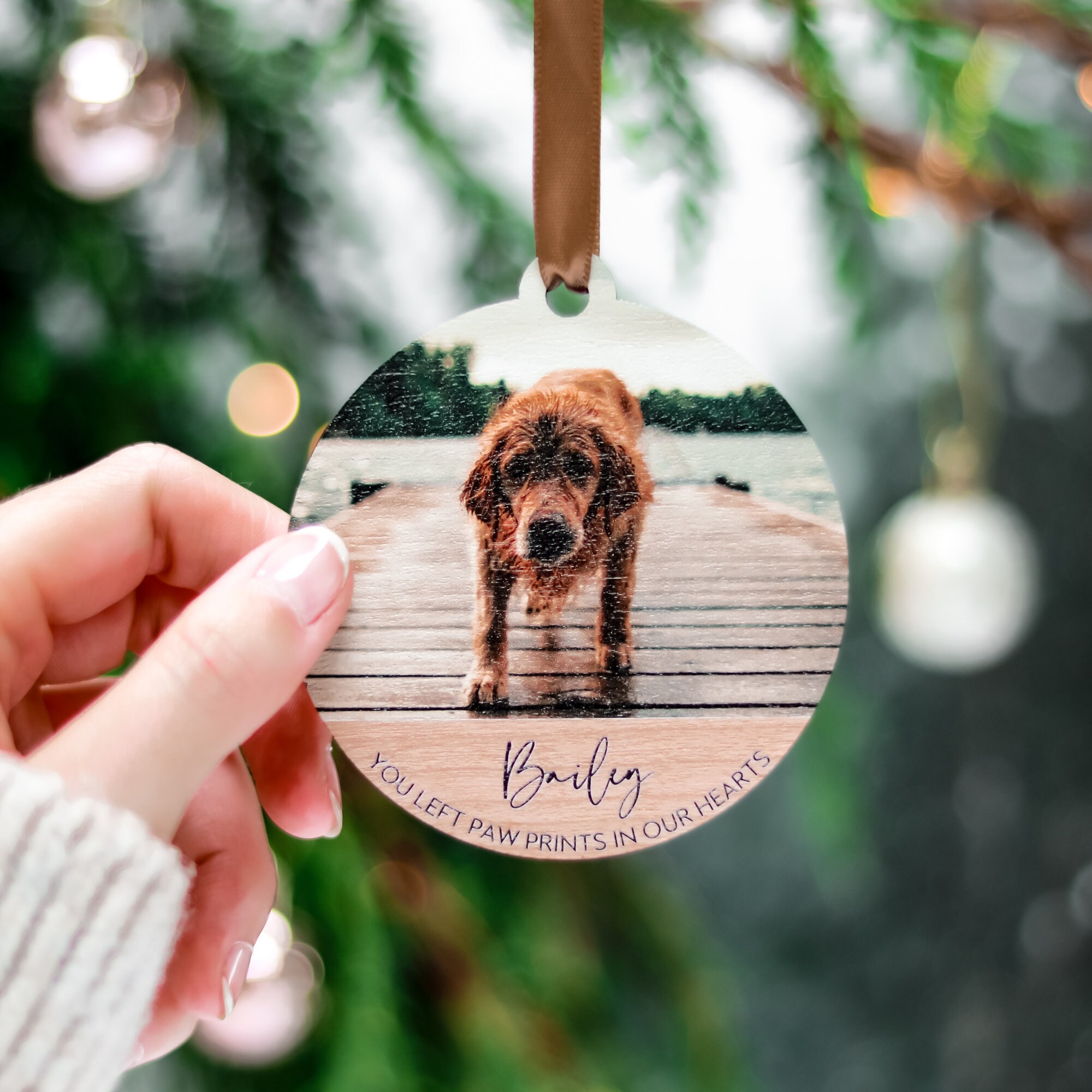 Christmas Dog Memorial Ornament Gift Photo Ornaments Dog Etsy UK