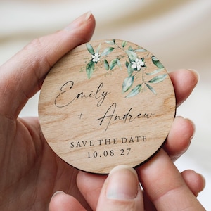 Save the Date Magnet with Cards | Sage Green Save the Date Wedding Magnets | Personalised Wood Save the Date or Evening | Botanical Invites image 8