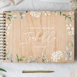 Libro de cartas para despedidas de soltera, regalo botánico para despedidas de soltera, recuerdo de novia, regalo de boda para novia, libro de novia personalizado