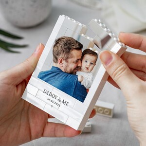 Daddy And Me Photo Keepsake, Personalised Fathers Day Gift, Dad And Baby Keepsake Block, New Dad Birthday Present, Gift For Daddy From Kids image 11