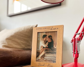 Regalo para un nuevo hogar / Regalo personalizado para inauguración de casa / Marco de fotos grabado "Nuestro primer hogar juntos", Regalo para parejas, Regalos para mudanzas, Regalo para un nuevo hogar