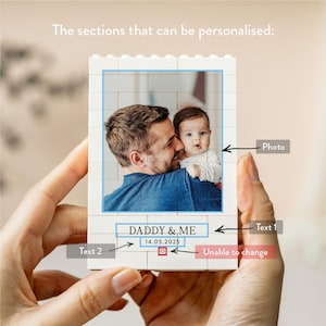 Daddy And Me Photo Keepsake, Personalised Fathers Day Gift, Dad And Baby Keepsake Block, New Dad Birthday Present, Gift For Daddy From Kids image 5