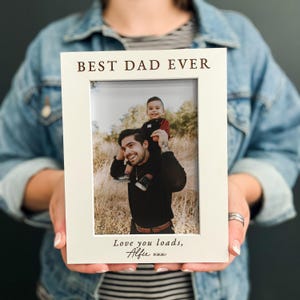 Personalised Dad Christmas Gift Photo Frame | Best Dad Ever Gift, Gifts For New Dad From Kids, Dads Birthday Present, Custom Engraved Frame