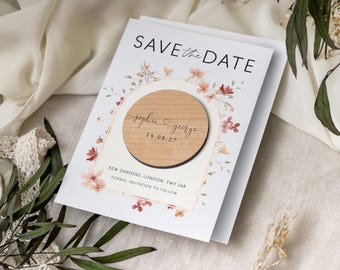 Save the Date Magnet with Cards | Wedding Magnets Invitation | Wildflower Floral Spring Save the Date or Evening |  Save the Dates Invites