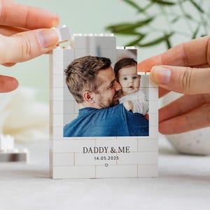 Daddy And Me Photo Keepsake, Personalised Fathers Day Gift, Dad And Baby Keepsake Block, New Dad Birthday Present, Gift For Daddy From Kids image 9