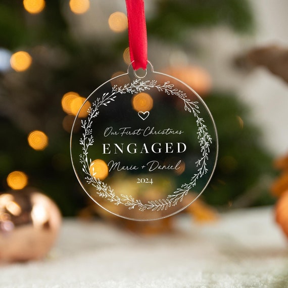 1st engaged christmas ornament discount