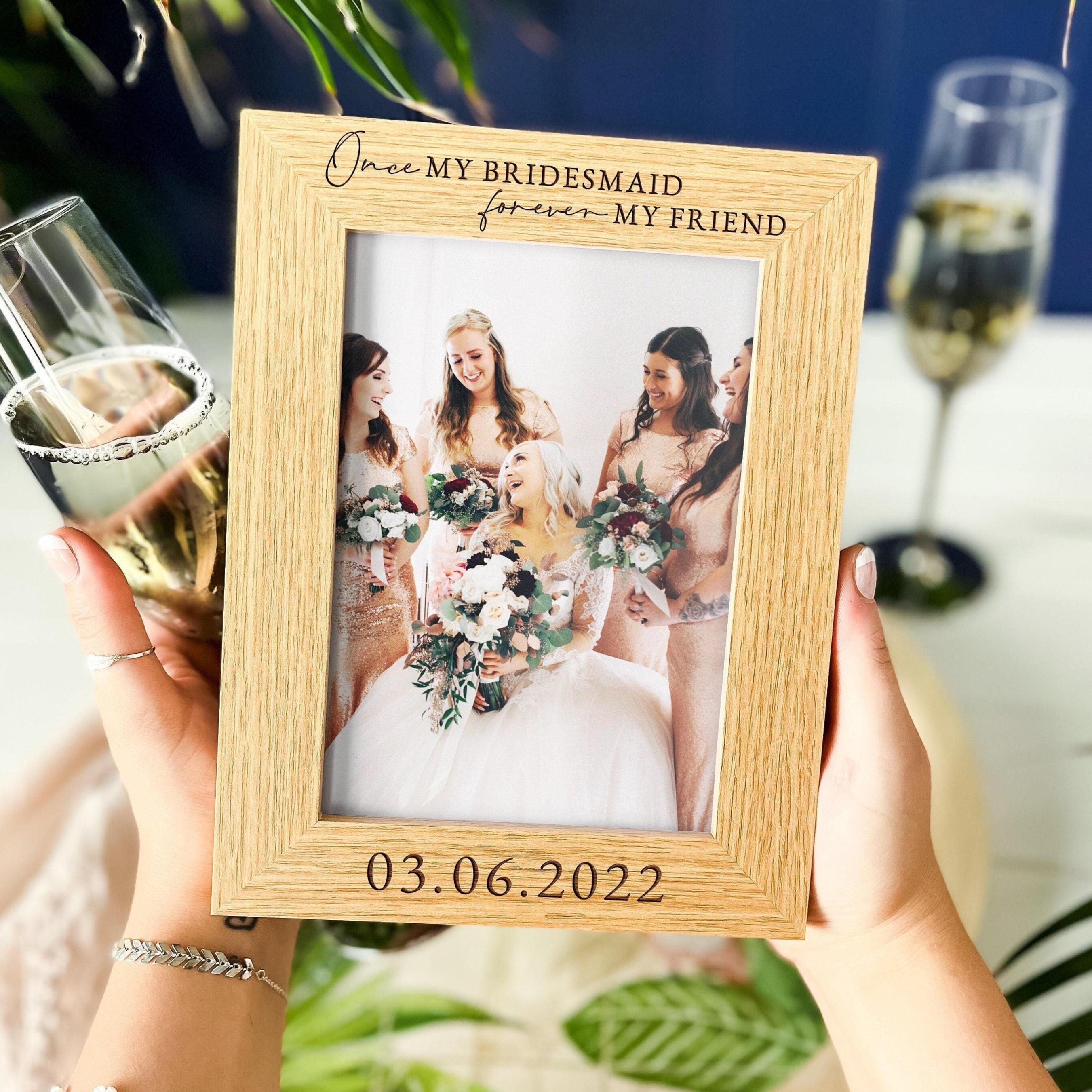 Bridesmaid Gift | Personalised Wedding Bridal Party Gift | Maid Of Honour Bridesmaid Proposal Gift Ideas, Thank You Photo Frame