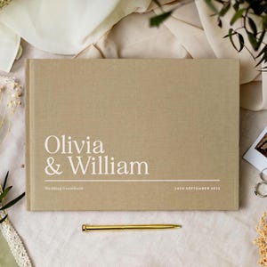 Personalized Wedding Guest Book, Linen Scrapbook Wedding Keepsake, Custom Polaroid Album Reception Gift, Guest Book Sign, Decorations A47