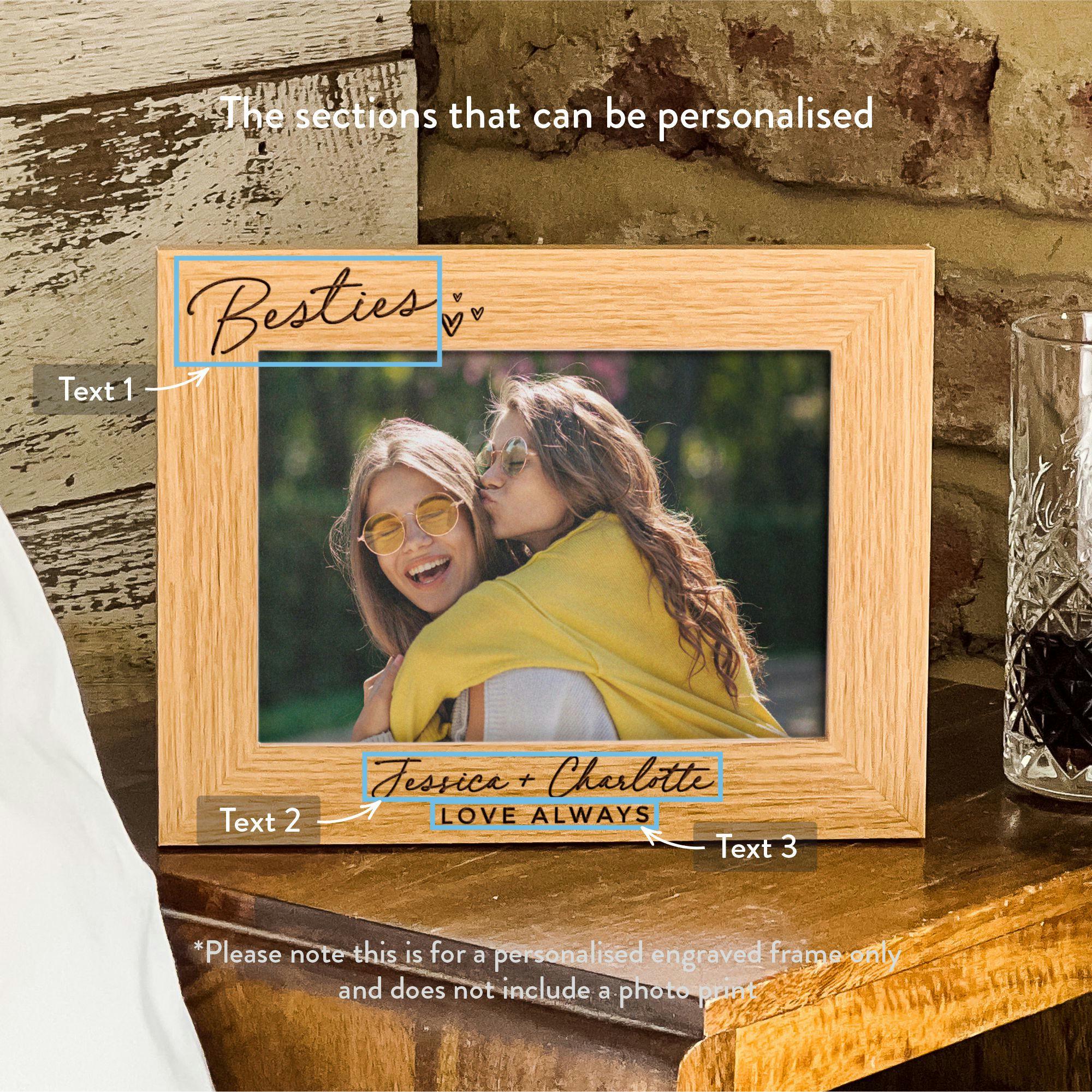 Personalized Engraved Wood Photo Frame | Best Friend Gift - Etsy