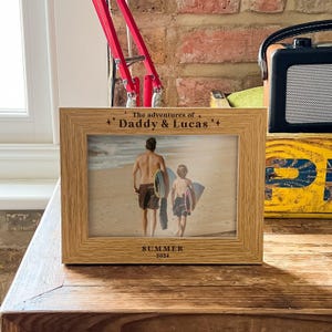 Daddy and Me Adventure Memory Frame | Personalisierter Fotorahmen Geschenk - Perfektes Geburtstagsgeschenk für Papa & Vatertag, Erinnerungen zusammen pflegen