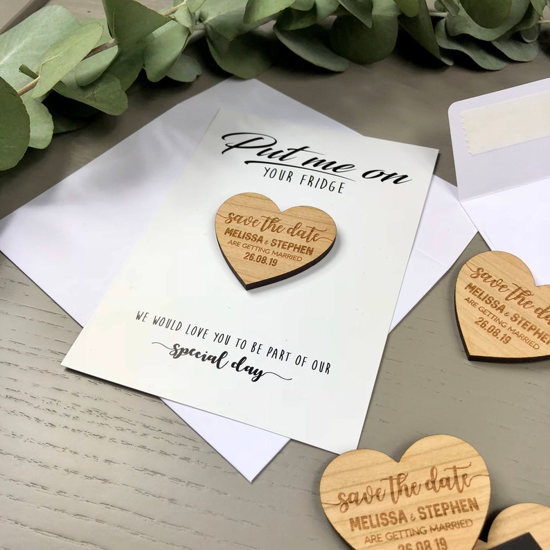 Wedding Invitation Save The Date Magnet With Cards Rustic Etsy
