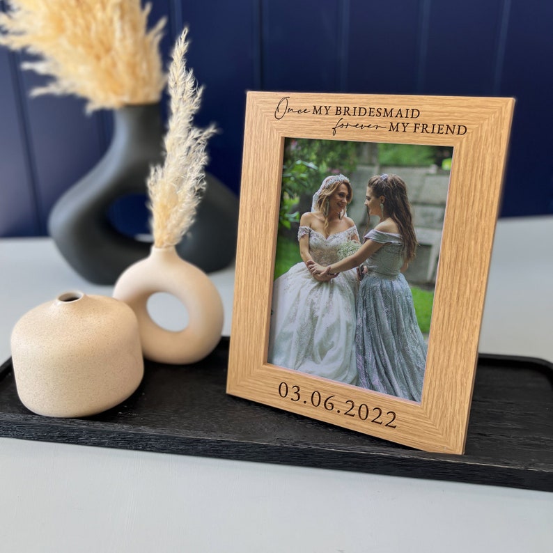 Bridesmaid Gift, Personalised Wedding Bridal Party Gift, Maid Of Honour Bridesmaid Proposal Gift Ideas, Thank You Photo Frame image 9