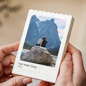 Travel Memory Gift, Personalised Road Trip Photo Block, Adventure Couple Keepsake, Holiday Photo Gift, Custom Wanderlust Memory Present image 7