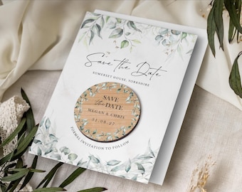 Save the Dates Magnet with Cards | Greenery Save the Date Wedding Magnets | Botanical Save the Date or Evening Invitation | Rustic Invites