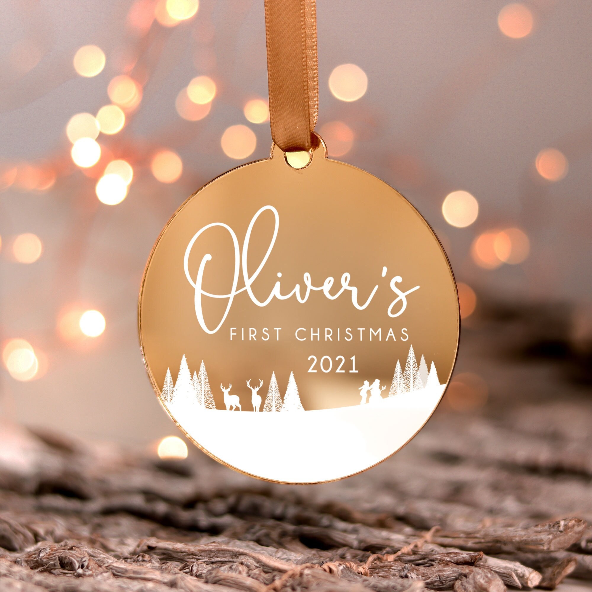 Ornements de Noël Baby First, Ma Première Décoration Noël, Cadeau Personnalisé Teddy Bear Baby, Souv