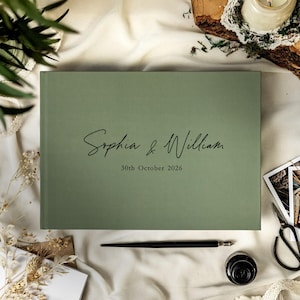 Wedding Guest Book Custom, Anniversary and Engagement Gift, Couple Wedding Photo Album, Personalized Reception Keepsake, Couple Memory Book