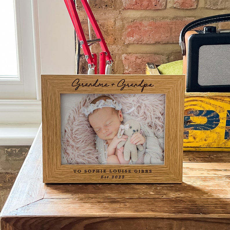 Grandparent Gift, Personalised Gift For New Grandparents, Baby Announcement Photo Frame, Gift For Great Grandma Grandpa Nanny image 8