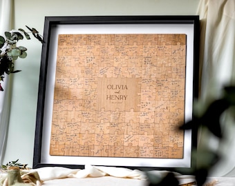 Wedding Guest Book Alternative | Puzzle Guestbook Alternative Wedding, Custom Rustic Wedding Décor, Personalised Puzzle Guest Book