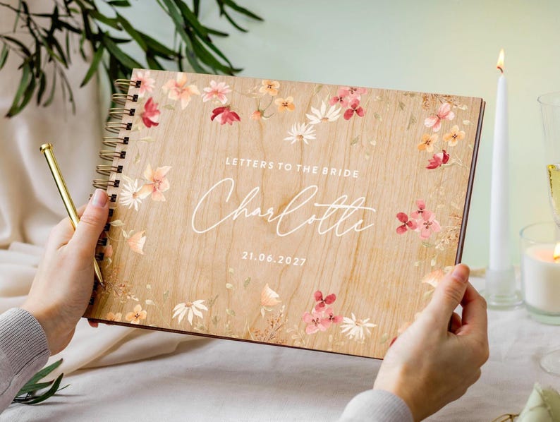 Custom Letters To The Bride Book, Hen Do Scrapbook, Bride Wedding Guest Book Keepsake Gift, Personalised Bachelorette Bridal Shower Album image 1