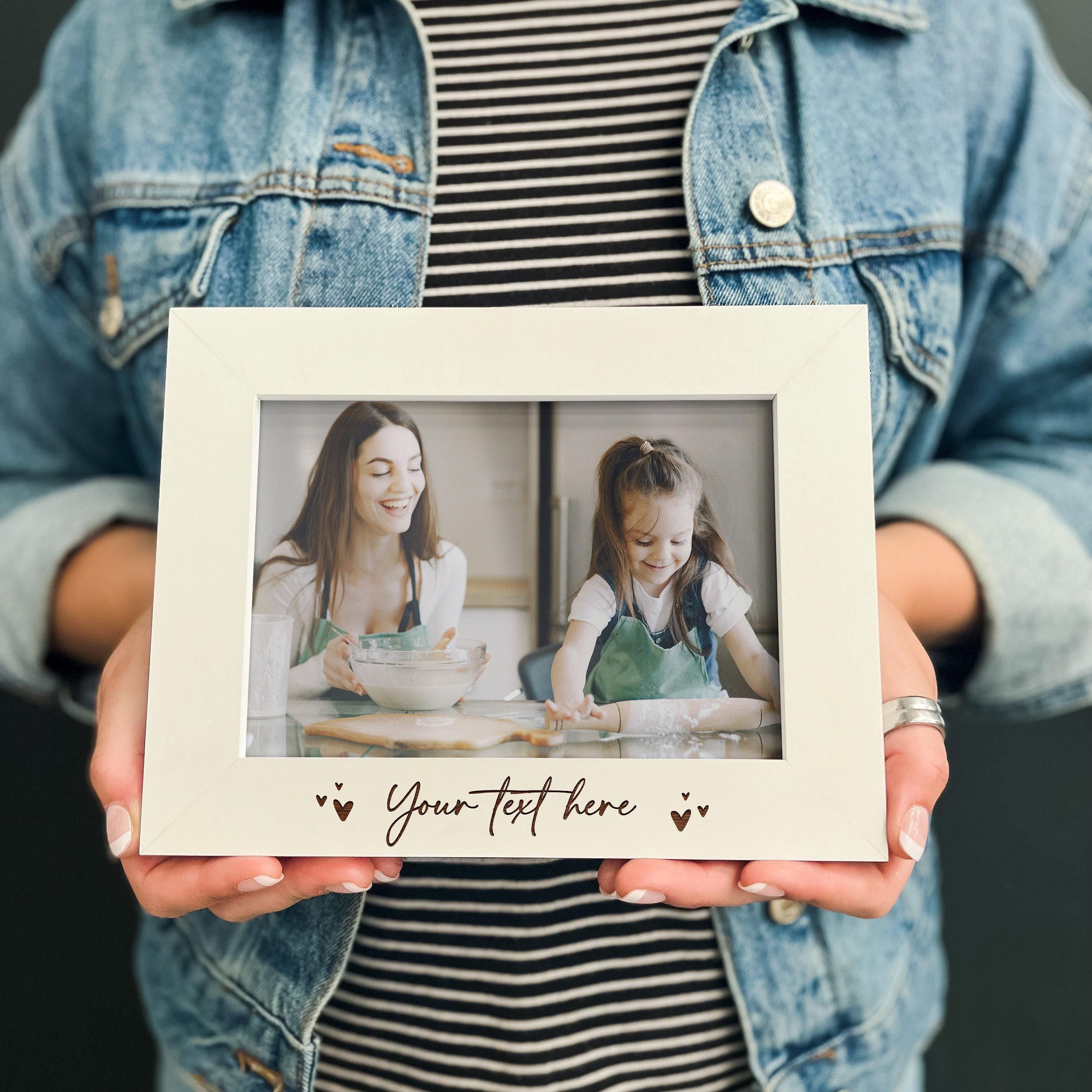 Personalised Christmas Photo Frame Gift | Custom Laser Engraved Wooden Picture Frame | Any Text Name Date Message, For All Occasions 5x7 4x6