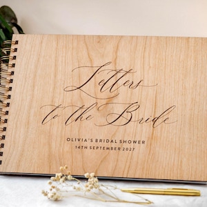 Letters To The Bride Book, Bridal Gift, Bachelorette Party Memory Book, Bride Keepsake, Personalised Bride Wedding Gift, Bridal Shower