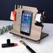 Docking Station - iPhone Stand and Organizer – Wooden Walnut Mobile Phone Night Stand – Christmas Gift for her, mom, Girlfriend, office 