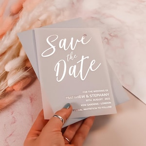 Foil Vellum Save the Date Cards, Vellum Wedding Invitation, Gold Foil Invites, Custom Save the Dates - Free Envelopes  "Dubai"