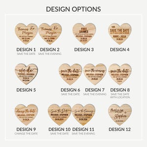 Save The Date Magnet, Wedding Invitations, Rustic Fall Winter Save The Dates Cards Heart, Custom Wooden Boho Wedding Invites, Elegant image 2