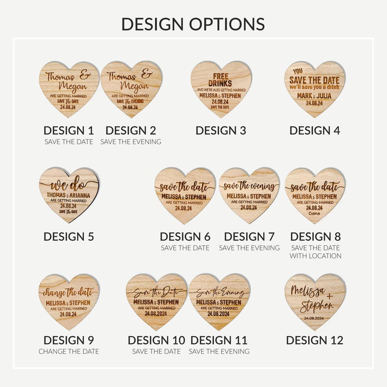 Save The Date Magnet, Wedding Invitations, Rustic Fall Winter Save The Dates Cards Heart, Custom Wooden Boho Wedding Invites, Elegant image 2