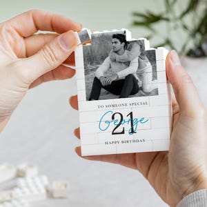 Regalo personalizzato per il 21° compleanno per lui, mattoncini da costruzione personalizzati con foto per figlio, ricordo del passaggio all'età adulta immagine 13