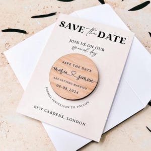 Save the Dates Magnet with Cards | Simple Save the Date Wedding Magnets | Modern Save our Date or Evening Invitations | Minimalist Invites