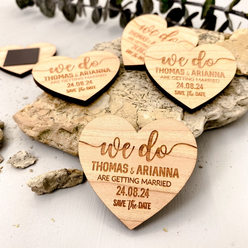 Wedding Save the Dates Magnet Cards, Rustic Wooden Save the Date, Personalised Save the Evening, Wedding Invite with FREE Envelope, Floral image 8