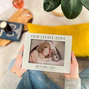 Personalized New Baby Gift | Baby Birthday Gift, Baby Nursery Bedroom Gifts, Engraved Photo Frame 6x4 5x7, New Parent Gift, Newborn Keepsake