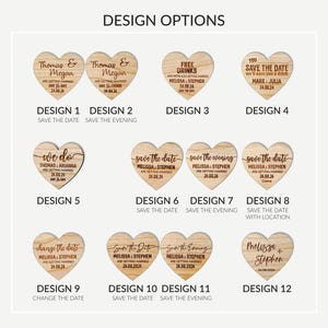 Save the Date Magnet Cards | Foil Wedding Invitations, Rustic Magnet Heart, Personalised Greenery Invites, Custom Floral Save the Dates image 2