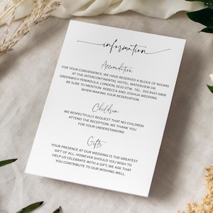 Tarjetas de información de boda, Tarjeta de detalles de boda, Tarjeta de información de boda, Tarjeta de pozo de los deseos, Invitación RSVP en papel metálico "Dubái"