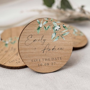 Save the Date Magnet with Cards | Sage Green Save the Date Wedding Magnets | Personalised Wood Save the Date or Evening | Botanical Invites image 7