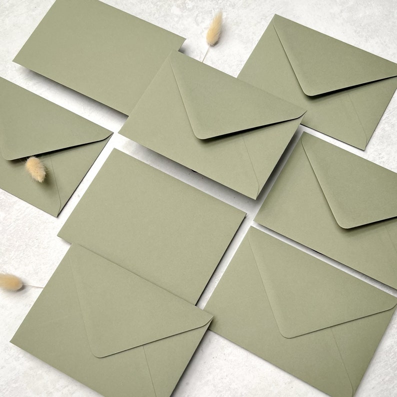 Enveloppes de luxe C6, 5x7 ou C5 en 12 couleurs différentes, Invitations de mariage, Save the Dates RSVP Envelopes, Free Foil Stickers image 5