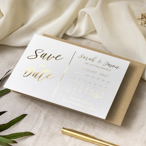 Folie Save the Date Kalender, Hochzeitseinladungen, Einladungen, Save the Dates - GRATIS Umschläge “Dubai”