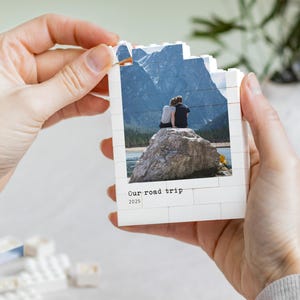 Travel Memory Gift, Personalised Road Trip Photo Block, Adventure Couple Keepsake, Holiday Photo Gift, Custom Wanderlust Memory Present image 11