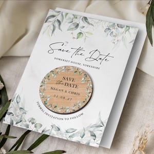 Save the Dates Magnet with Cards | Greenery Save the Date Wedding Magnets | Botanical Save the Date or Evening Invitation | Rustic Invites